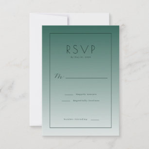 Eleganter Teal-Farbverlauf RSVP Karte