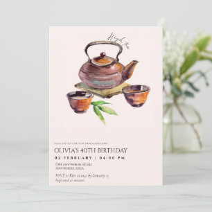 Eleganter Tee Party Geburtstag Einladung