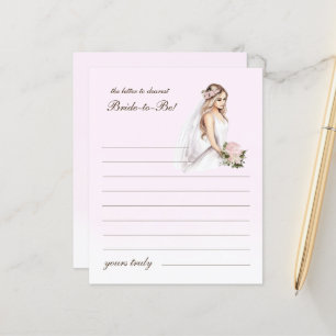 Eleganter Tender Pink Letter to Bride Brautparty