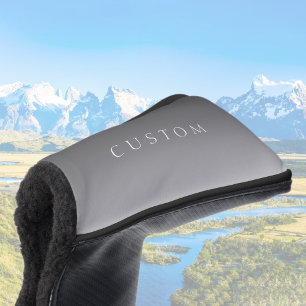 Eleganter Text auf einfachem modernen grauem Ombre Golf Headcover