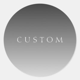 Eleganter Text über einfaches, modernes Grau Ombre Runder Aufkleber