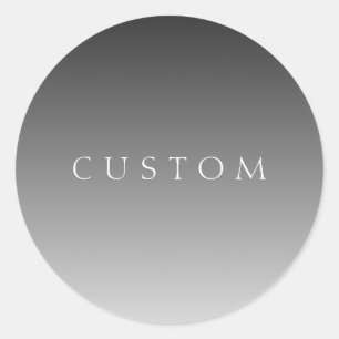 Eleganter Text über einfaches, modernes Grau Ombre Runder Aufkleber