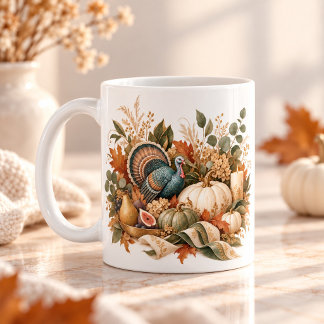 Eleganter Thanksgiving Botanical Becher – Herbster Kaffeetasse