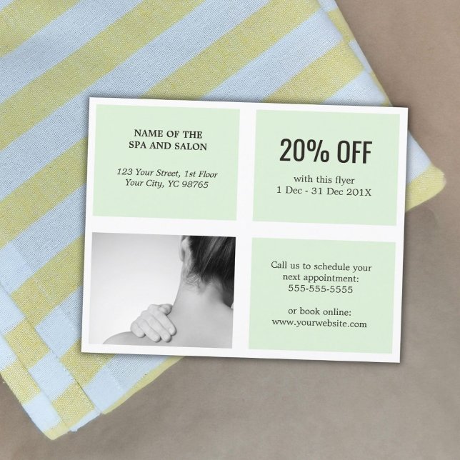 Eleganter Therapeut für weißes, grünes Foto Flyer (Von Creator hochgeladen)