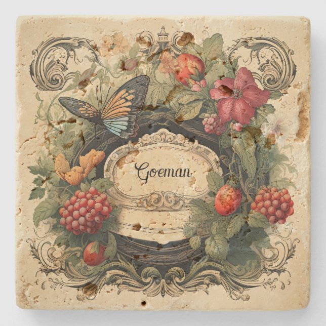 Eleganter Thunfisch Personalisierter Garten Steinuntersetzer (Vorderseite)