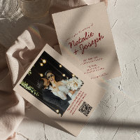 Eleganter tiefer roter wunderlicher QR-Code Foto-H