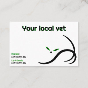 Eleganter Tierarzt minimalist schwarze Katze Visitenkarte