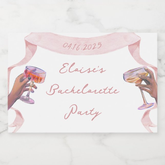 Eleganter Toast - Custom Bachelorette Mini Champag (Einzelnes Label)