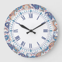 Eleganter, traditioneller Paisley-Druck in Blau un