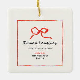 Eleganter, traditioneller roter Bug Weihnachten Keramikornament