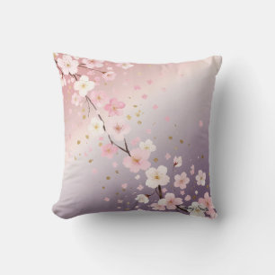 Eleganter, traumhafter Kirschblüten-Wurfkissen Kissen