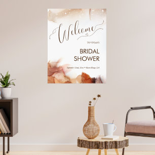 Eleganter traumhafter orangefarbener Tinten-Jungge Poster