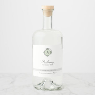 Eleganter Trauzeuge Monogram Alkoholflaschenetikett