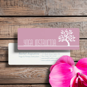 Eleganter Tree Yoga Instructor Wellness Life Coach Mini Visitenkarte