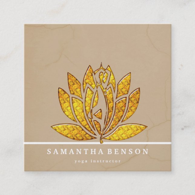 Eleganter Tree Yoga Instructor Wellness Life Coach Quadratische Visitenkarte (Vorderseite)