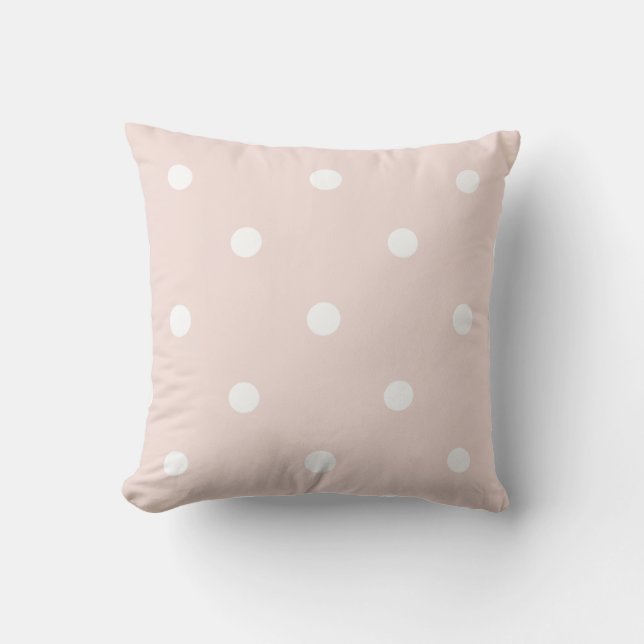 Eleganter Trend Farbvorlage Beige Weiße Polka Dot Kissen (Vorderseite)