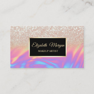 Eleganter Trend Glitter Ombre Holografischer Rahme Visitenkarte
