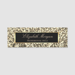 Eleganter, trendiger Glitzer, Rahmen Namensschild