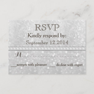 Eleganter trendiger Glitzer Romantische Perlenhoch RSVP Karte