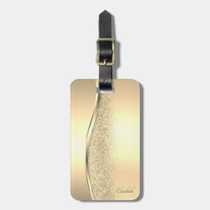 Eleganter trendiger Gold-Glitter-Bokeh Gepäckanhänger