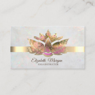 Eleganter trendiger Goldweißer Opal-Lotus Visitenkarte