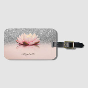Eleganter trendiger Mädchenstil, Lotus Silber Glit Gepäckanhänger