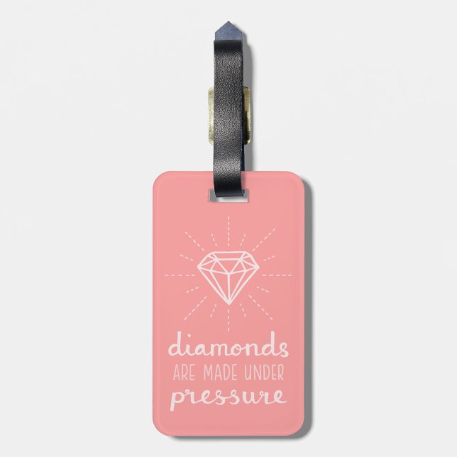 Eleganter Trendy Diamond Quote Gepäckanhänger (Rückseite vertikal)