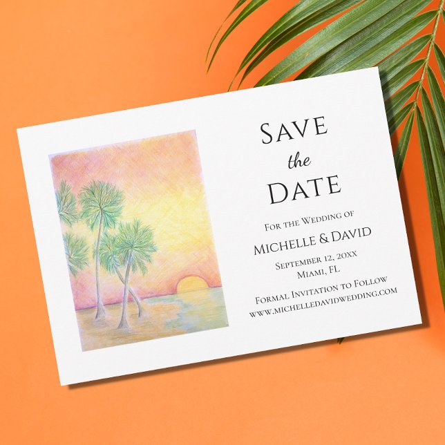 Eleganter Tropical Beach Hochzeit Save the Date (Von Creator hochgeladen)