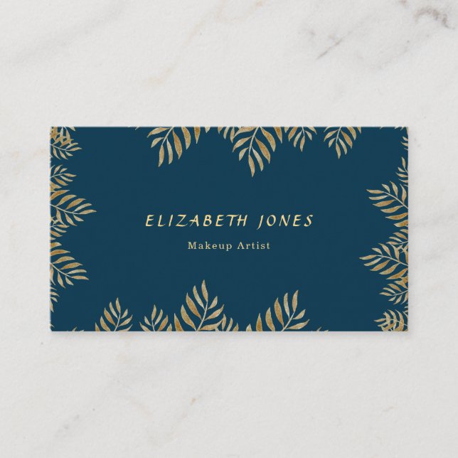 Eleganter Tropical Makeup Artist Visitenkarte (Vorderseite)