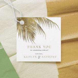 Eleganter Tropical Palm Tree Beach Hochzeit Geschenkanhänger