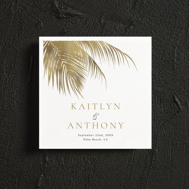 Eleganter Tropical Palm Tree Beach Hochzeit Serviette (Von Creator hochgeladen)