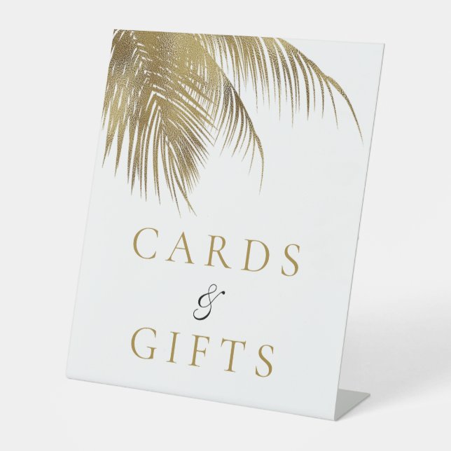 Eleganter Tropical Palm Tree Beach Hochzeit Sockelschild (Vorderseite)