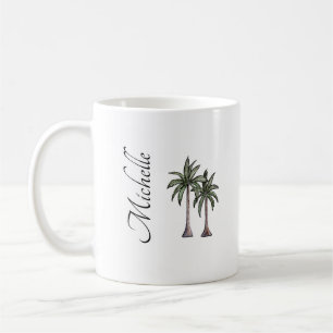 Eleganter Tropical Palm Trees Beach Personalisiert Kaffeetasse