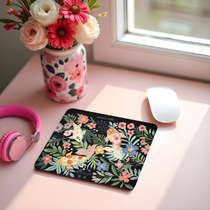 Eleganter tropischer Flora-Botanischer Koi-Fischte Mousepad