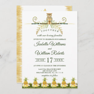Eleganter tropischer Sommer Wedding Invitvitation Einladung