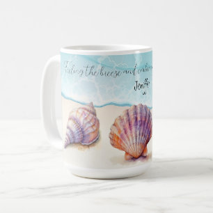 Eleganter tropischer Strand Seashells Pearls Nauti Kaffeetasse