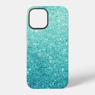 Eleganter Türkis Glitter iPhone 12 Hülle