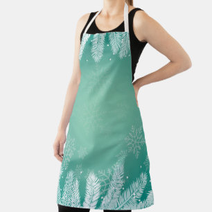 Eleganter türkisfarbener Winter Schürze