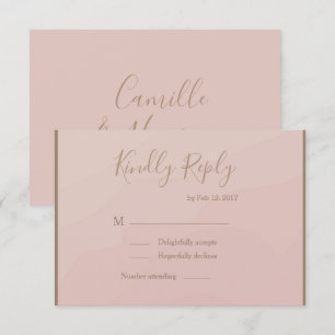 Eleganter Typ Blush Korallen Aquarell Hochzeit rsv Einladung