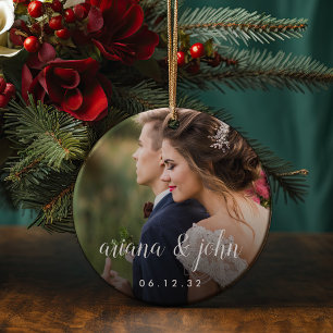 Eleganter Typ Personalisiertes Hochzeitssemble Keramik Ornament
