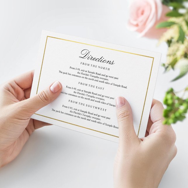 Eleganter Typ Schwarz & Weiß-Goldgrenzenverschluss Begleitkarte (Von Creator hochgeladen)