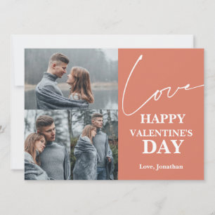 Eleganter Typografie Valentinstag Paar 3 Foto Feiertagskarte