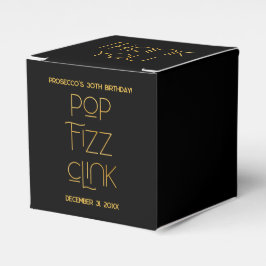 Eleganter Typografy Pop Fizz Clink Birthday Geschenkschachtel