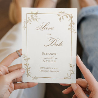 Eleganter und einfacher Frühling Save the Date Einladung