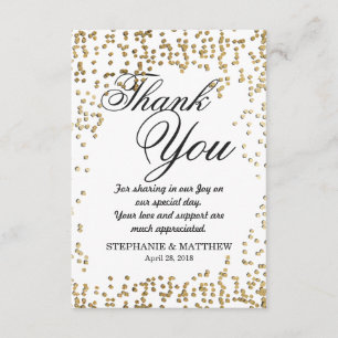 Eleganter und einfacher Imitat-GoldConfetti Dankeskarte