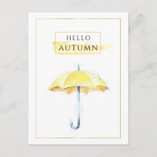 Eleganter und künstlerischer Goldener Herbstschirm Postkarte