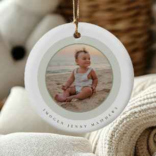 Eleganter und moderner Baby's First Christmas Keep Keramik Ornament