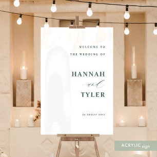 Eleganter und moderner Begrüßungsgrün Acrylschild