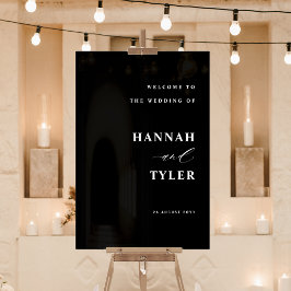 Eleganter und moderner Hochzeitsempfang Schwarz Acrylschild