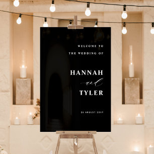 Eleganter und moderner Hochzeitsempfang Schwarz Acrylschild
